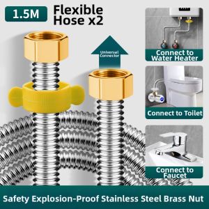 YUNRAN | 304 Stainless Steel Flexible Metal Hose 1/2 Inch