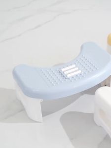Foldable Toilet Footrest Stool Potty Help Thicker Squatty Potty White Footseat Relieves Constipation