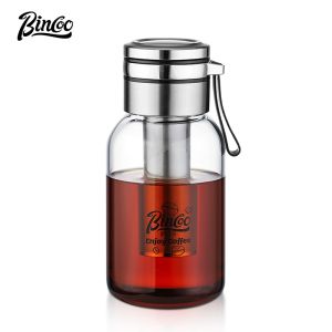 BINCOO Coffee Cup with Strainer Cold Brew Coffee Glass Water Bottle Home Coffee Maker Large Capacity 500ML/750ML