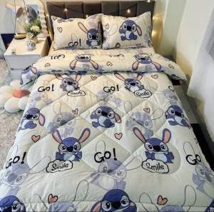 ผ้าปูที่นอน ชุดผ้าปูที่นอน (ลายสติช) ขนาด 3|5|6 🛌 ฟุต ผ้า COTTON 100% งานเย็บดีผ้าไม่เป็นขุย ห่มสบาย เกรดพีเมี่ยม💖👑🐳