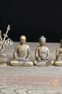 Decor Mini Tượng Phật Giáo Nhỏ Phật A Đi Đà Tọa Bảo Sen Tượng Phật Quang Như Lai Bằng Đồng Thau - Đồ Đồng Thuận Tâm