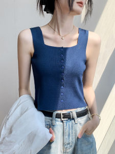 เสื้อกั๊กคอเหลี่ยมทรงสลิมฟิตสำหรับผู้หญิง ทรงสั้น ทรงเข้ารูป ทรงเข้ารูป แขนยาว ปกติ ฤดูร้อน 2025 เสื้อคลุมคาร์ดิแกนแบบเปิดหน้าด้านหลัง