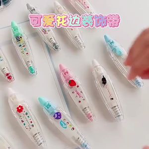 可爱手帐花边修正带 Cute decoration & correction tape with cute cartoon creative  marker/ highlighter Hiasan comel & pita pembetulan dengan penanda/ penyerlah kreatif kartun comel