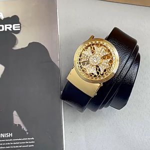 Men Leather Belt Adjustable Pu Leather Belts Formal Business Trend Rotating Automatic Buckle Belt Tali Pinggang Lelaki 男腰带