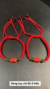 Vòng tay chỉ đỏ tỳ hưu hồ lô bằng chu sa tự nhiên chiêu tài lộc may mắn bình an vòng tay phong thủy tết thủ công
