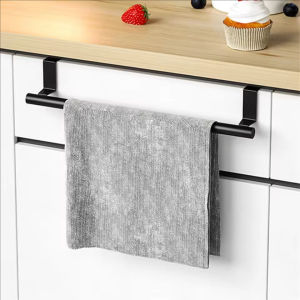 YESPERY 23/36cm Towel Rod Steel Metal Wire Over Cabinet Towel Rack Storage Organizer Bathroom Door Hanging Towel Rack Punch-free Rag Hanger