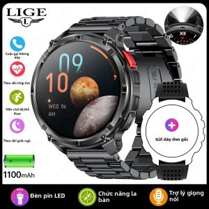 LIGE | Đồng Hồ Thông Minh Nam LIGE 1100mAh Pin Dài Thời Lượng Chống Nước 5ATM Chuẩn Quân Đội Theo Dõi Sức Khỏe Và Nhịp Tim
