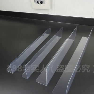 Transparent PVC Shelf Divider Drop Prevention