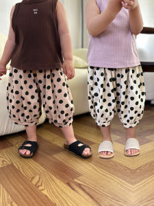 Crayon Girls Cotton Pencil Skirt Loose Fit Casual Pants Spring Summer Lightweight Soft Fabric Baby Kids Fashion Trousers