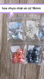 (5 cái)Hoa nhựa nhại xà cừ 16mm nhiều màu Nguyên liệu làm trang sức cổ trang Nguyên liệu diy