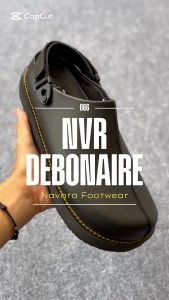 Navara Footwear - Sepatu Sandal Mule Slip On Casual Sporty Pria Full Black | NVR Debonaire 066