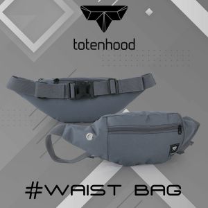 Waistbag Pria Tas Selempang Cowok Murah Casual Polos Abu 111