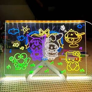 กระดานเขียนกราฟฟิตีDIY ป้ายโฆษณาLED กระดานวาดภาพเรืองแสง กระดานวาดภาพ สาหรับเด็ก ป้องกันรอยขีดข่วน