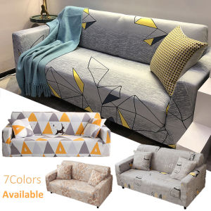 High Stretch Elastic Sofa Cover for Living Room Geometry Printed Slipcover Fitted Furniture Protector Couch Cover