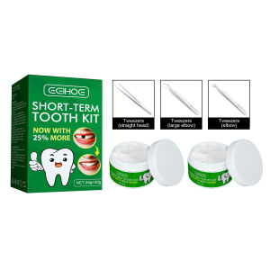 Eelhoe Temporary Missing Tooth Kit Repair Granules Teeth Gaps Filling Moldable Broken False Teeth Tooth Missing Moldable Temporary Tooth Filling Repair False Teeth Solid Glue Dental Repair Beads For Broken Teeth Denture Teeth Set Oral Care Accessories