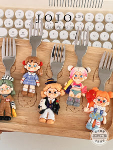 Cute Korean Style Fork Spoon Portable Folding Dining Utensils Cartoon Design Stainless Steel for Travel And Restaurant Use