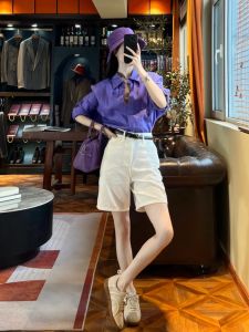 QFN | Stylish Small Frame Purple Casual Suit