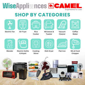WiseAppliances CAMEL Steam Iron 1600W with Dry & Steam Function Non-Stick Teflon Soleplate
