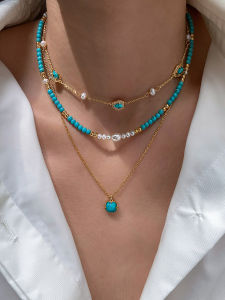 Natural Freshwater Pearl Turquoise Necklace