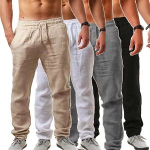 Mens Cotton 2026 Pants Breathable Elastic Waist Pants Breathable Casual Jogging Fitness Trousers Summer Sports Sweatpant