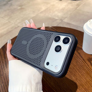 Heat Dissipation Mesh For Magsafe Phone Case For iPhone Air 17 16 15 14 13 Pro Max Clashing Colors Breathable Matte Hard Cover
