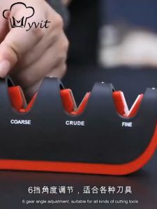 HomeFlex Knife Sharpener 4 in 1 Diamond Coated Fine Rod Knife Shears and Scissors Sharpening Stone System Stainless Steel Blades
