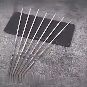 ONE-C1162 Tusuk Sate Stainless Steel Reusable Anti Karat Barbeque Skewer / Tusukan Sate Ayam Sosis