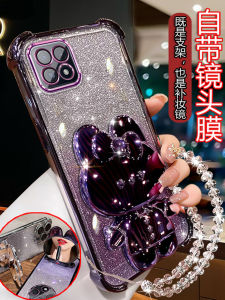 Transparent Silicone Phone Case for OPPO A72 Luxury Sparkling Full Cover Lens Film Anti-Fall Creative Fashion Protective Shell