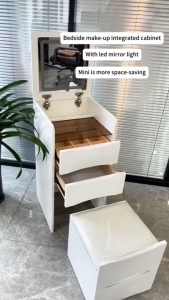 THEATT Dressing Table Mini Vanity Table Cosmetic Storage Cabinet Multi Purpose Cabinet Bedside Table