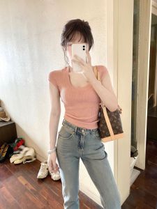 PEIXI | Slimming Design Sensation Short Sleeve Women T-Shirt U-Neck
