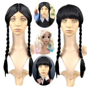 Phụ Kiện Tóc Giả Hai Sợi Dài Màu Đen Phụ Kiện Hóa Trang Tóc Đuôi Ngựa Phụ Kiện Tóc Giả Cho Tiệc Hóa Trang Halloween