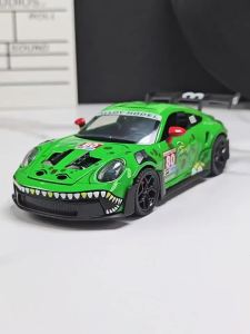 MAKEDA | 1:32 Scale 911 GT3 RS Miniature Sportscar Alloy Diecast Models Toys Pull Back Doors Opened Rubber Tire Vehices Popular Ornaments