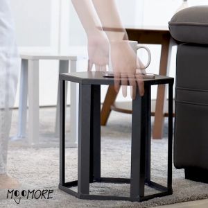MOJOMORE® Metal Small Side Coffee Table Hexagon Stool Chair Kerusi Plastik Chair Mini Stool Kids Flower Pot Stand