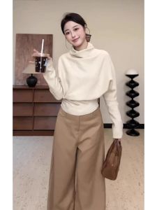 YUEZHONGWEI | Apricot Color Turtle Neck Pullover Sweater