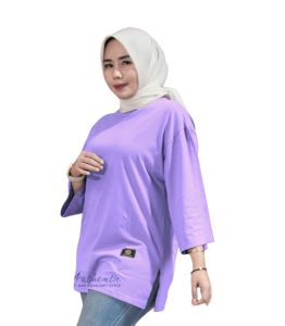 Oversize Polos // T-shirt Oversize Basic Top Hijab // Kaos Lengan 7/8 // Kaos Bigsize