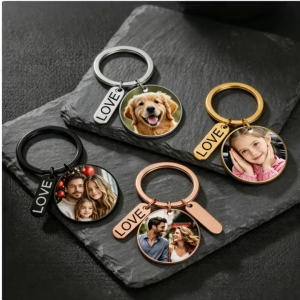 Custom Photo Keychain Personalized Picture Keyring Family Pet Gift for Men Women Love Souvenir Keychain