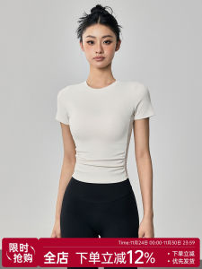 Áo Thun Tập Yoga Nữ Mùa Hè Nhanh Khô Nhanh Áo Thun Chạy Bộ Tay Ngắn Bó Sát Thoáng Khí Quần Áo Thể Thao