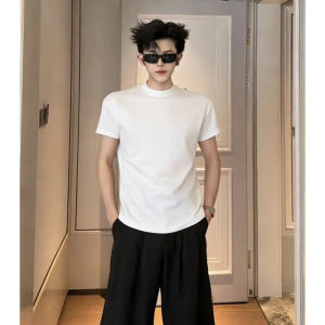 OUMULONG | Padded Shoulder Short Sleeve T-Shirt