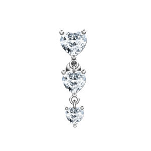 1PC Reversed Flower Cross Curved Navel Piercing Nombril 14G Stainless Steel Crystal CZs Belly Button Ring Belly Piercing Jewelry