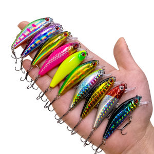 1Pcs New Fishing Lure 55mm/6.5g Minnow 3D Eyes Umpan Pancing Swimbait Fishing Bait