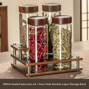 CRISTALGLASS | Glass Seasoning Storage Jars Set