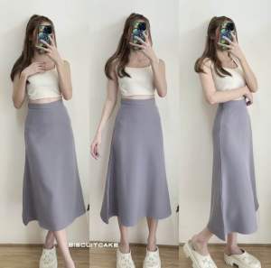 🌷MERMAID SKIRT กระโปรงทรงหางปลา ซิปข้าง ผ้าบาร์บี้เปเป้ สาวอวบใส่ได้