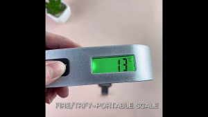 Digital Luggage Scale 50kg Portable Travel Scale Electronic Weighing Scale Back Light LCD Display Rubber Paint Handle Tare Function Temperature Sensor