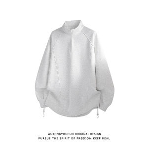 WUKONGYOUHUO | Áo Sweater Kiểu Mỹ Cổ Điển Mở Nửa Ở Trên