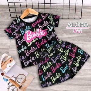 VEW SETELAN ANAK BARBIE PEREMPUAN FULL PRINTING IMPORT ALOHA KAI