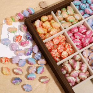 ลูกปัดหยกสีทรายอ่อนสำหรับทำเครื่องประดับ DIY ลูกปัดหยดน้ำมันสีไล่เฉด สร้อยคอ สร้อยข้อมือ กระดุมกุญแจ อุปกรณ์ทำเครื่องประดับทำมือ