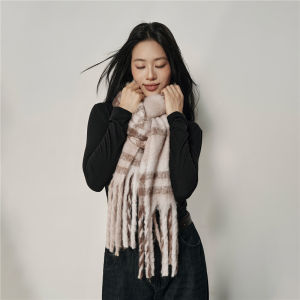 Warm Plaid Tassel Scarf Womens Autumn Winter Korean Style Shawl Giordano Brand Soft Comfortable Polyester Fiber Long Rectangle
