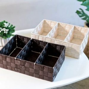Desktop Key Storage Box Classification Bill Storage Basket Woven Cosmetics Storage Box Hallway Key Basket Sundries Tray