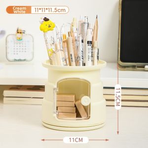 Aesthetic Rotatable Large Capacity Desktop Organizer Pen Holder
