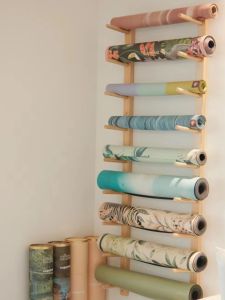 Yoga Mat Storage Rack Gym Stand Foam Axis Column Organizer Wall Mounted Barrel Holder Fitness Equipment Yoga Accessory